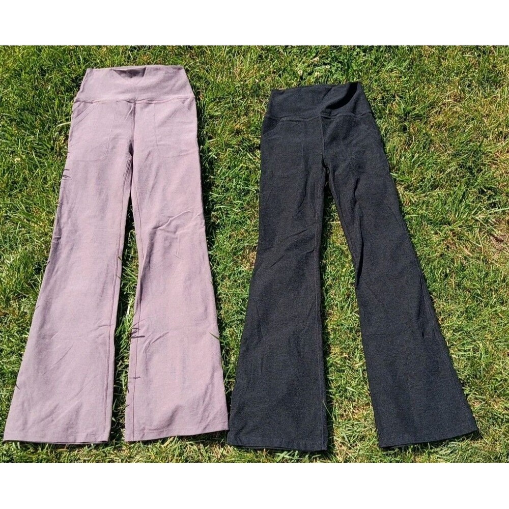 Kirkland Signature Flare Yoga Pants Bundle 2 Pair Small Black Mauve Wide Leg 30"